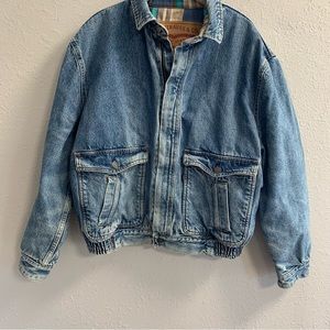 Levi vintage jacket Y2K zipper flannel lined Size large